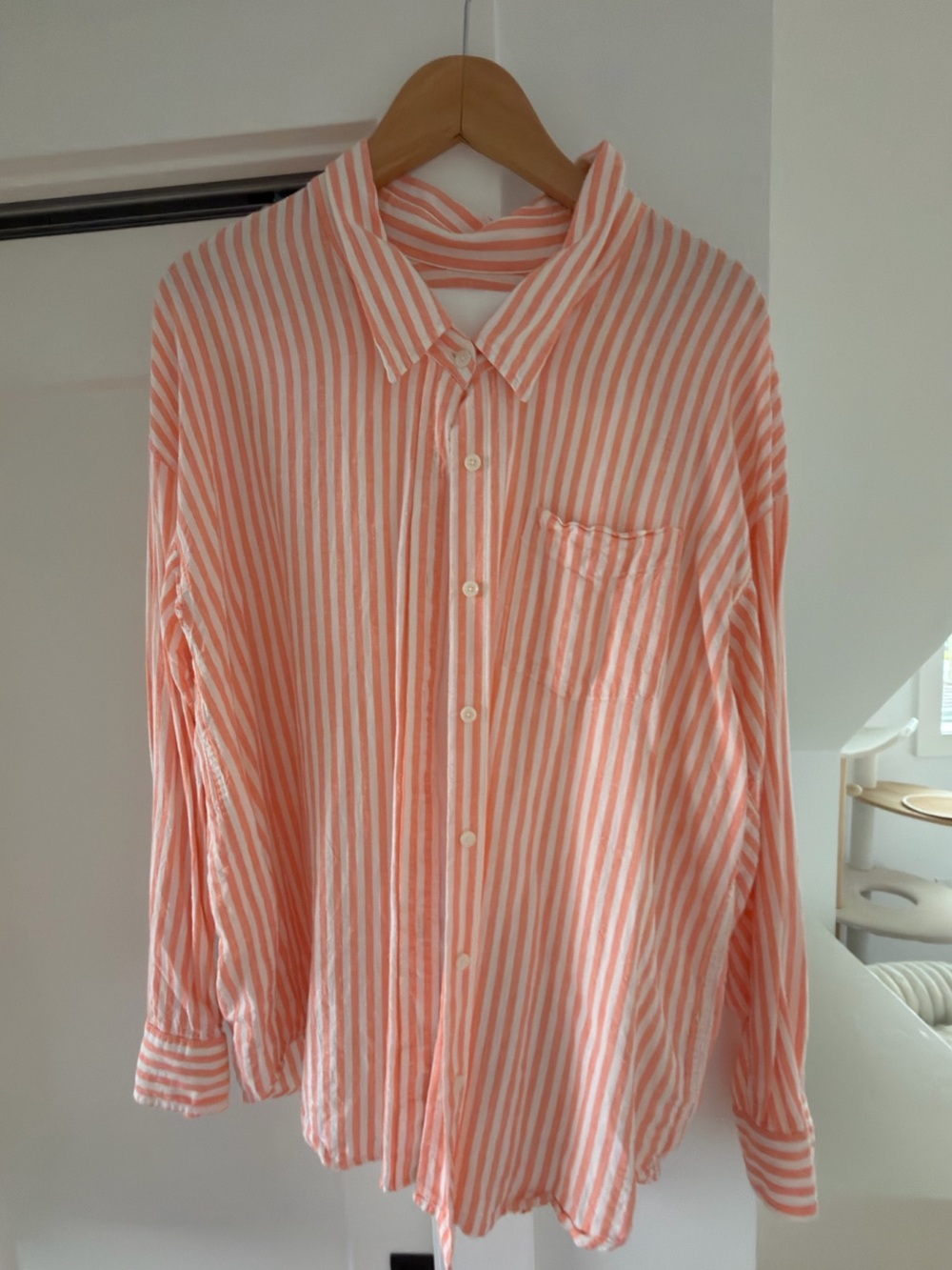 Aritzia Wilfred Free Linen Blend Striped Shirt